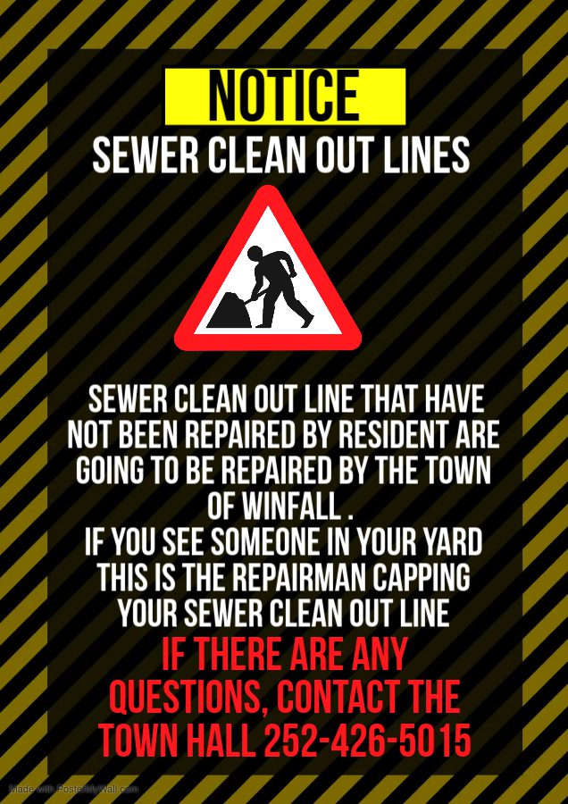 Notice Sewer Clean out line